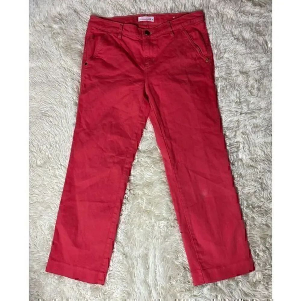 EUC Peach Ann Taylor LOFT Straight Crop Jeans Size 27/5